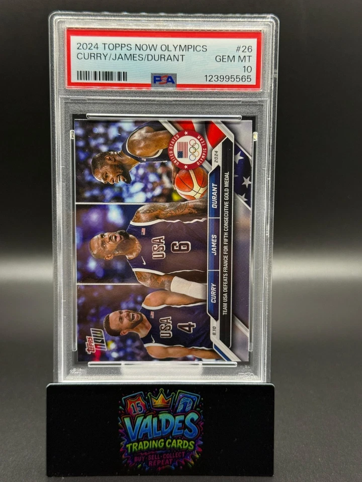 LeBron - Curry - Durant *PSA 10* 2024 Topps Now USA Olympic Basketball Team #26 - Image 2 of 3