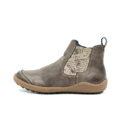 Rieker Damen Stiefel Grau Leder Halbschaft Reißverschluss Chelsea Boots EU 37