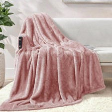 Plush Fuzzy Fleece Throw Blanket Extra Large, Super Soft, Fluffy and Warm Bla...
