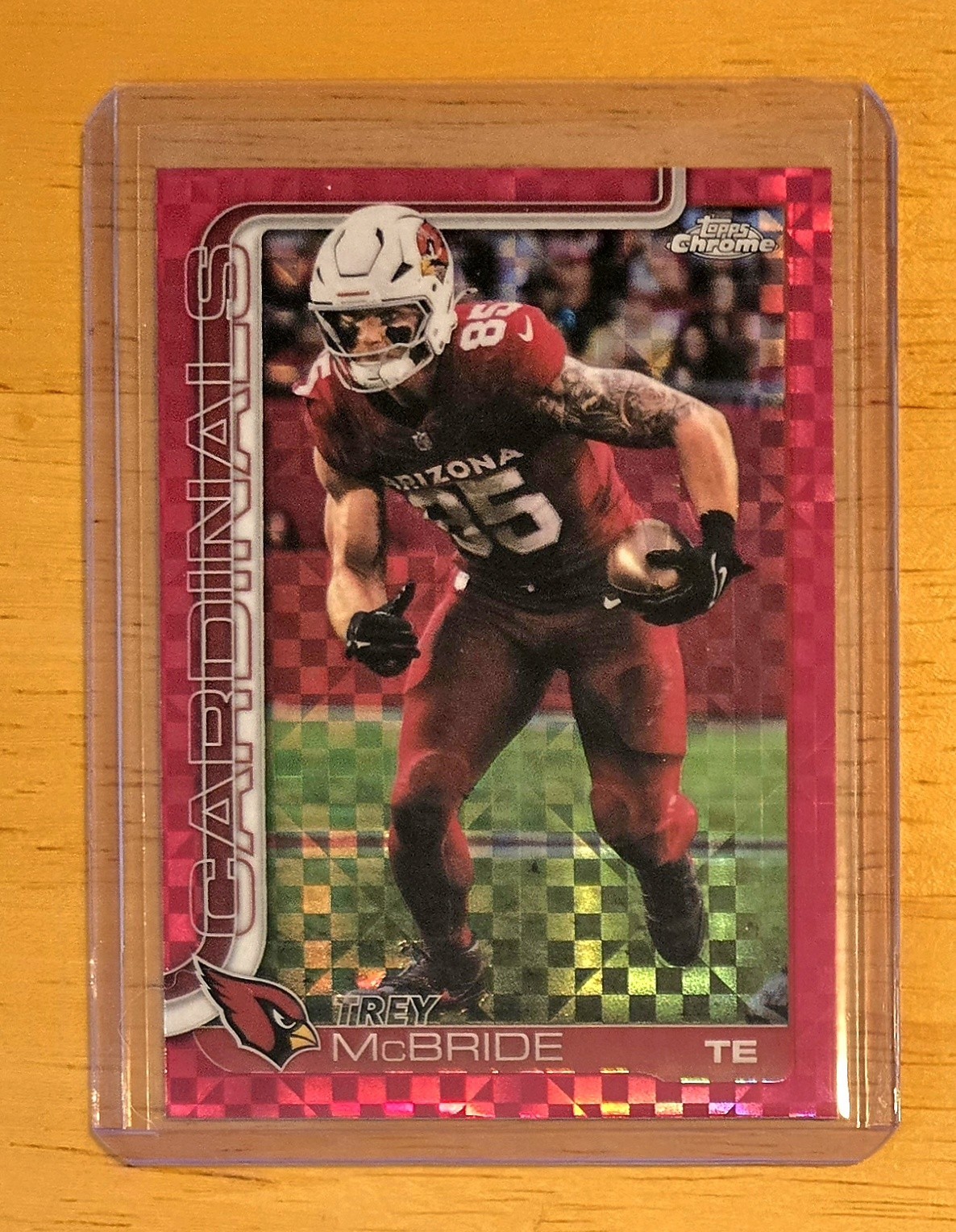 2025 Topps Chrome Football Trey McBride Pink X-fractor #4 Arizona Cardinals
