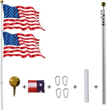 YDisplay 25ft Flag Pole Kit for Outside Inground Heavy Duty Telescoping 25FT 