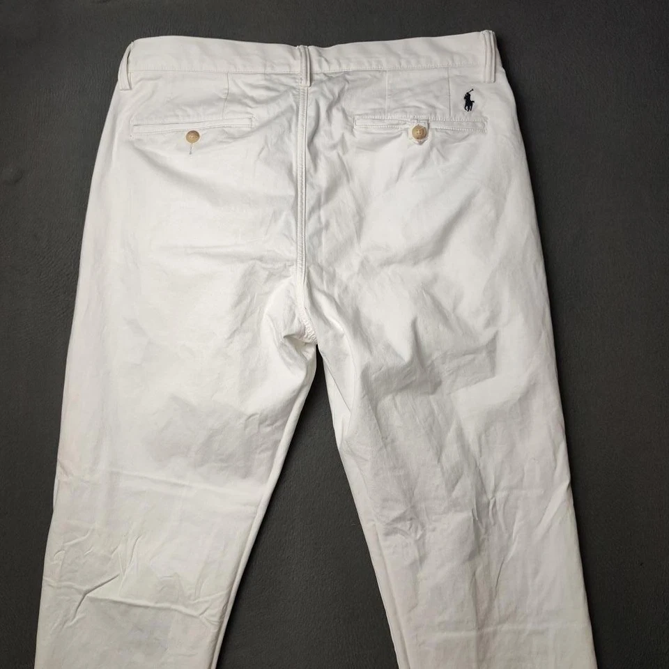 Polo Ralph Lauren Pants Mens 33x30 White Stretch Straight Fit The Polo Chino - Image 4 of 4