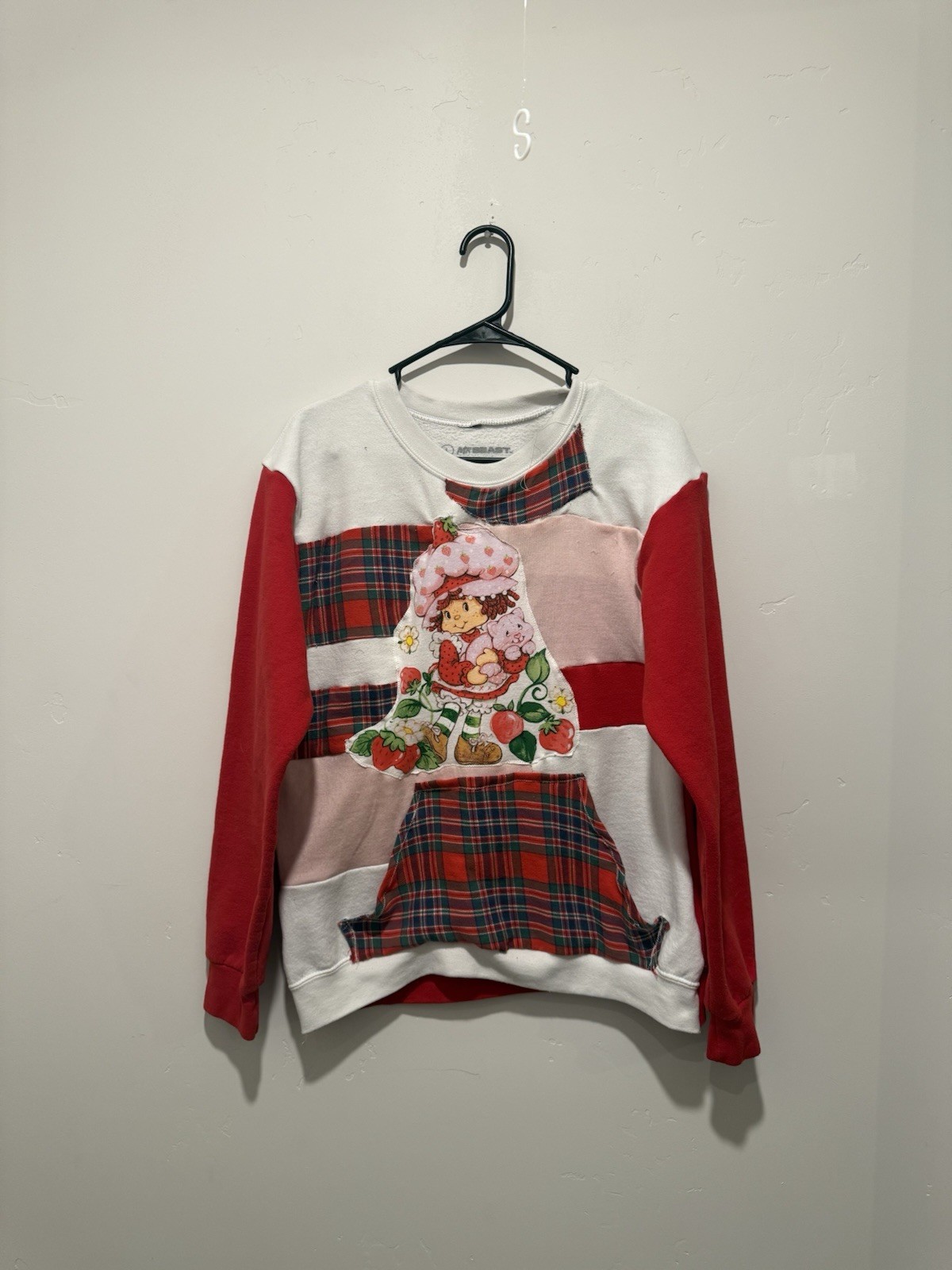 Patchwork Upcycle Reworked Oversize Strawberry Sh… - image 1