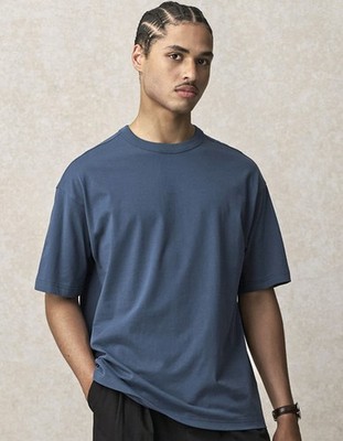 Herren Oversized T-Shirt Shirts Kurzarm Bio-Baumwolle weiter geschnitten S - 2XL