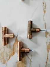 Handles Knobs Handmade Copper Patina From Soldering X 3