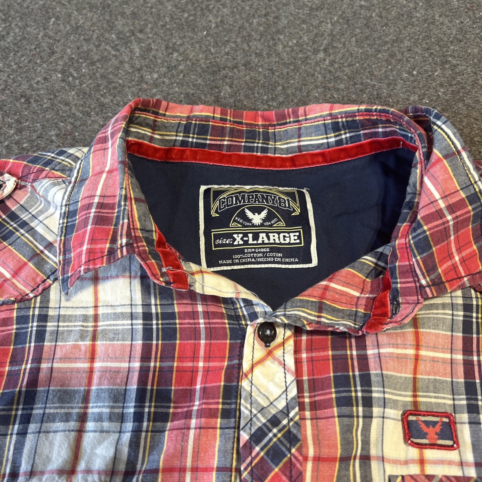 Company 81 Mens Plaid Wrancher Western Casual Long Sleeve Light Cotton Shirt XL image 3