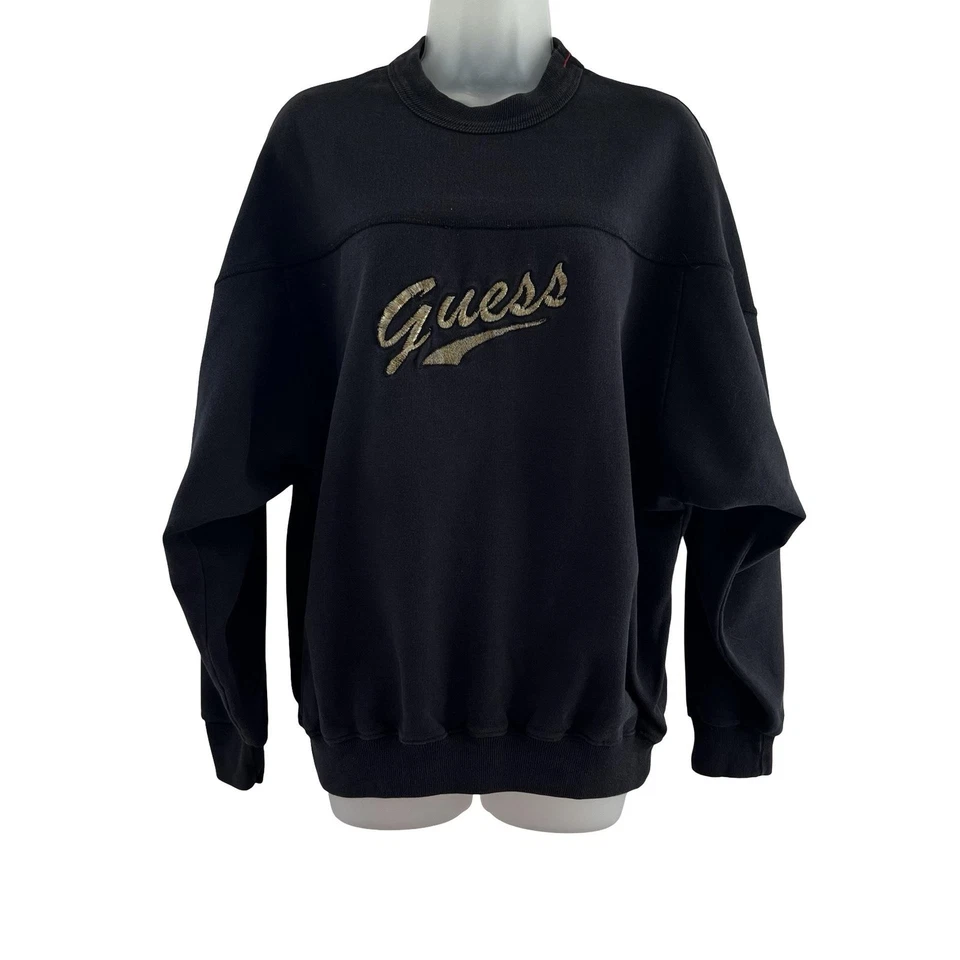 Suéter Guess De Colección Para Hombre Mediano Bordado Cuello Redondo Georges Marciano Años 90 Foto 4 de 4