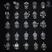 WINGED CRUSADERS Pickelhaube Prussian alt Heads 25x - WARGAMER Resin - TRENCH