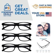 Unisex Lightweight Polycarbonate Reading Glasses - 3 Pack for Eye Protection