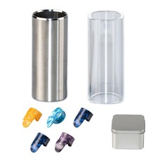 3-Piece Guitar Slide Set &ndash; 1 Glass + 1 Stainless Steel Slide with 5 Guitar Pi...