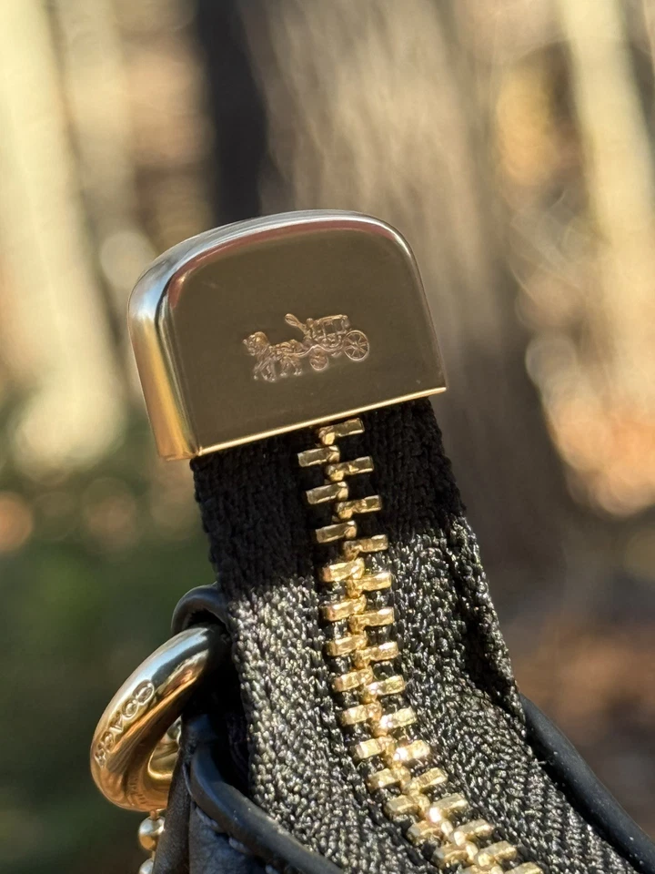 Bolso de hombro Coach Teri con estampado floral CCE28 NUEVO CON ETIQUETAS negro/rojo Foto 4 de 4