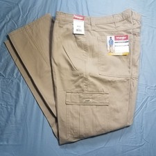 New Wrangler Men's Five Star Cargo Pants Khaki Relaxed Fit Size 36 x 34