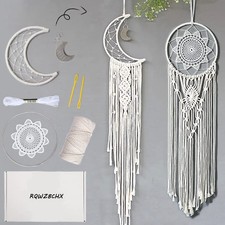 RQWZBCHX Macrame Dream Catcher Kits for Adults Beginners, 2PCS Macrame Wall H...