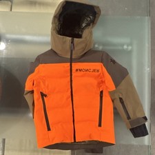 Moncler Grenoble Kids Orange Brown Ski Jacket Hooded Waterproof Insulated
