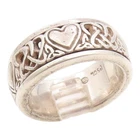 925 Sterling Silver Vintage Ring Celtic Love Heart Spinner Band  Sz 6.5  RG35706