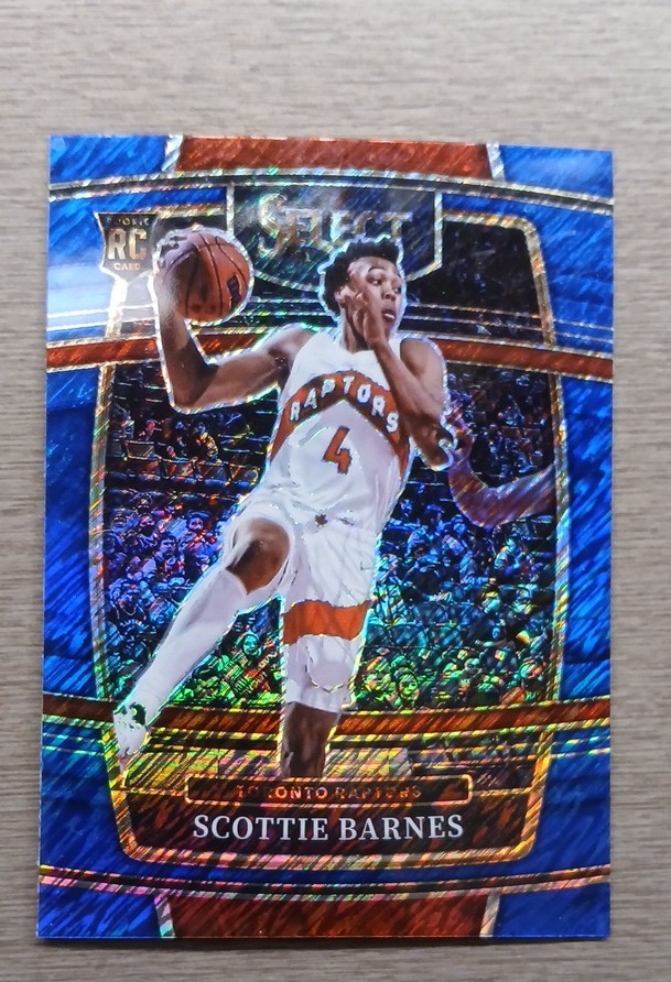 2021-22 Panini Select - Concourse Scottie Barnes #74 Blue Shimmer Prizm (RC)