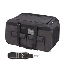 Uimoso Cat Carrier with Wheels Rolling Pet Carrier with Handle 35 lbs Black