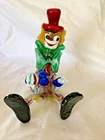 Vintage Venetian Murano Glass Seated Clown Holding a Ball