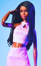 SOLD-OUT: BARBIE LOOKS MODEL #21 AA BLACK DOLL WITH LONG BRAIDS IN PINK-NRFB ⭐️