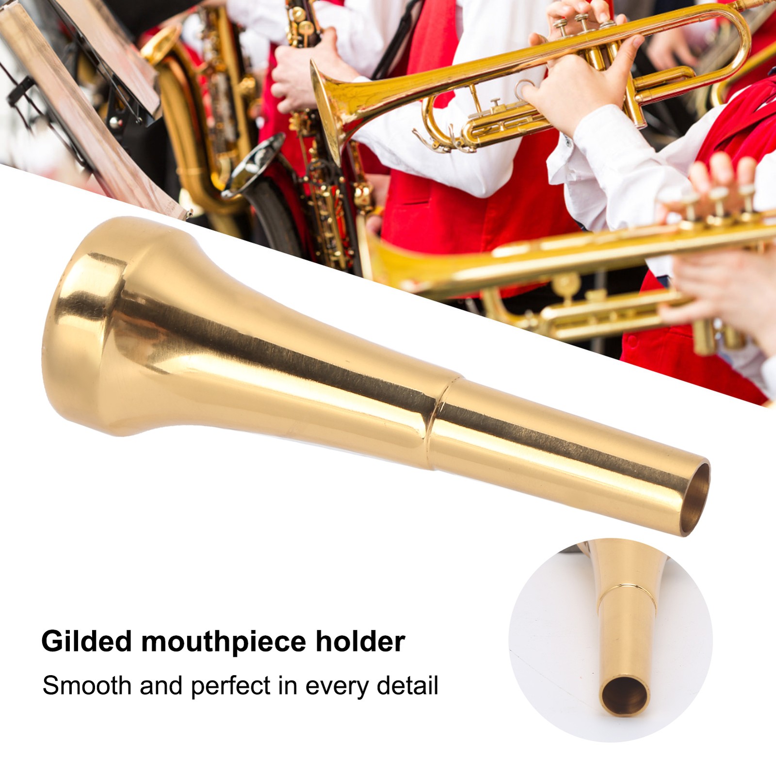 Trumpet Mouthpiece Brass Bright Tone Wind Musical Instrument 3Pcs Set For Beginn