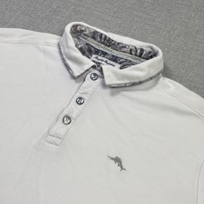 Tommy Bahama Polo Shirt Mens XL White Island Zone Moisture Wicking Performance