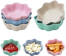8 Pack Dipping Sauce Dish 2 inches x 1 inch, Blue, Gray, Green, Pink 