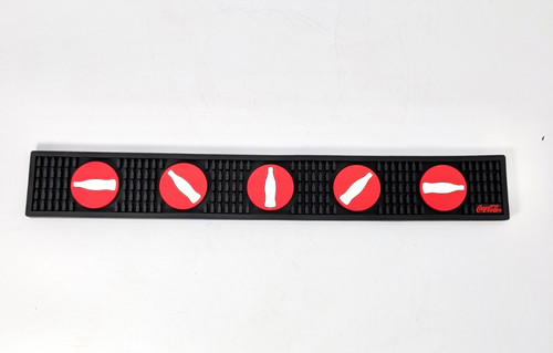 Coca-Cola Bar Rail Spill Mat 21.5" x 3" Black and Red Rubber