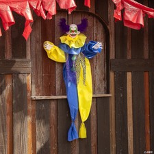 47 1/4" Animated  Light-Up Shaking Clown Hanging Halloween Decoration