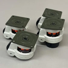 FOOT MASTER (4 Wheels) Plate Caster Mounting Swivel Wheel Set 3 1/4" Mounting HT