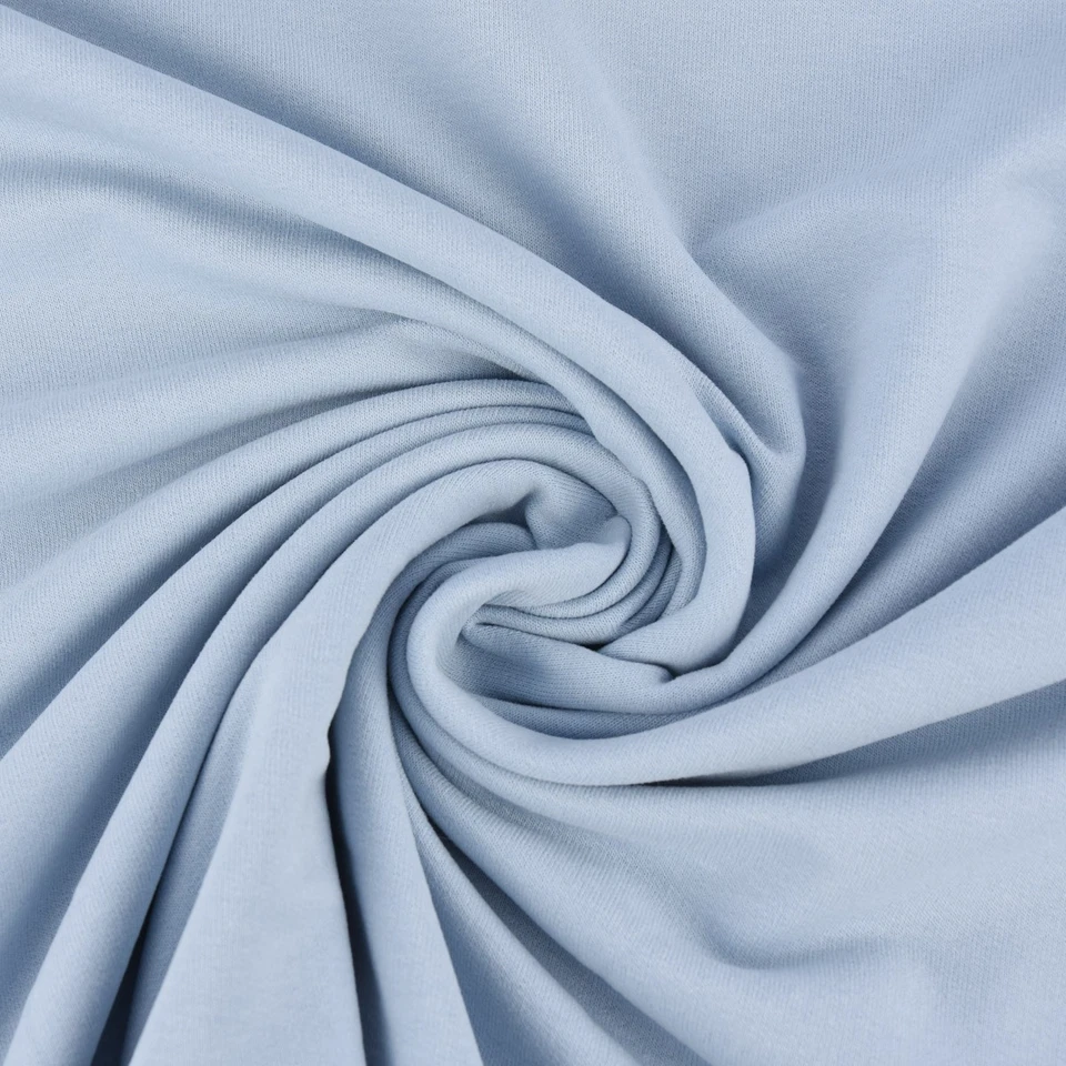Sweatstoff Soft Sweat Bio einfarbig dünn babyblau 1,5m Breite - Bild 2 von 4