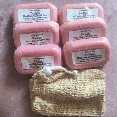 Nina's Handmade Goats Milk Soap Multipack Rectangular 6 bars plus soap bag 