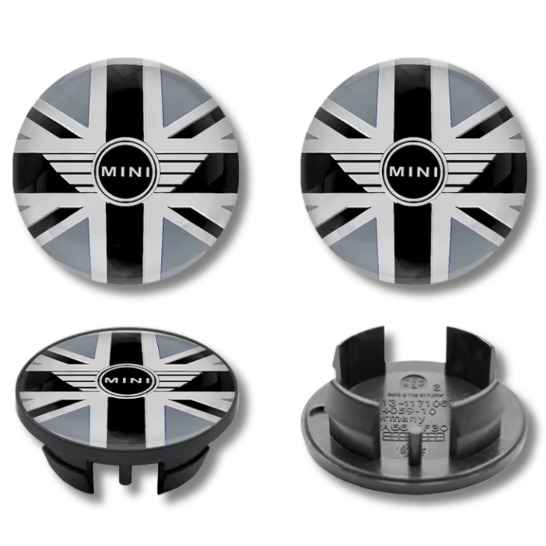 その他 uki For Mini Alloy Wheel Centre Cap Hub x4 54mm Black White R54 R56