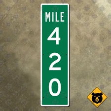United States mile marker 420 highway road sign 22x6