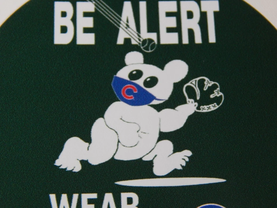 CHICAGO CUBS MLB 2021 BE ALERT WEAR A MASK EXCLUSIVE SPRING TRAINING 3" STICKER - Image 4 of 4