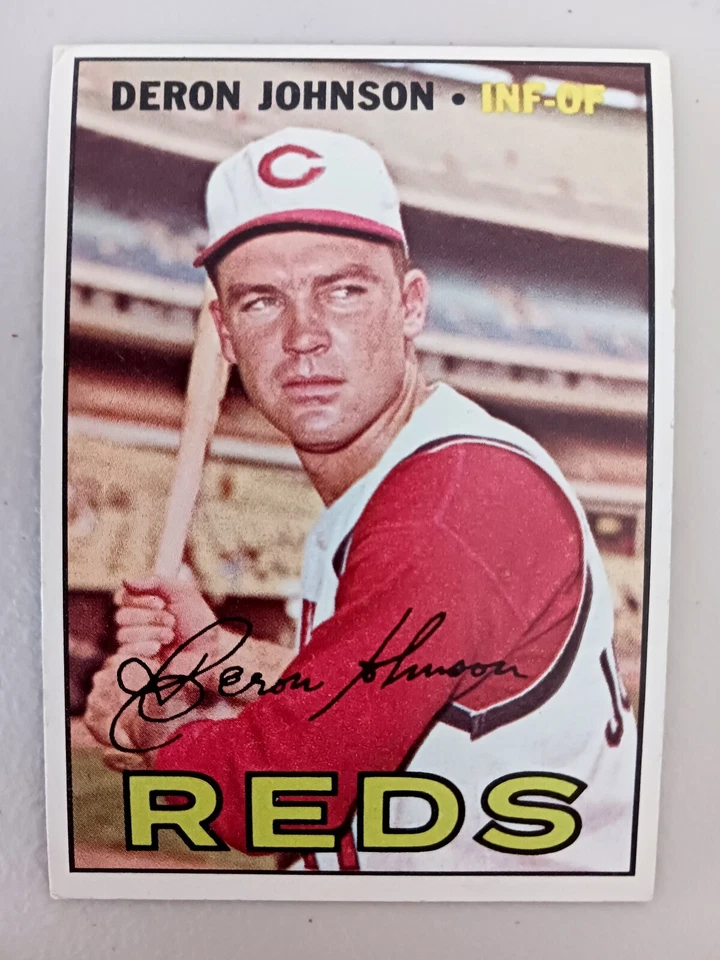 Lote de 9 1967 Topps Cincinnati Reds béisbol vintage DERON JOHNSON, LEE MAY RC Foto 3 de 4