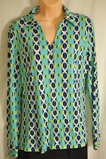 women's grayson long sleeves top size small colorful polyester knit brand new