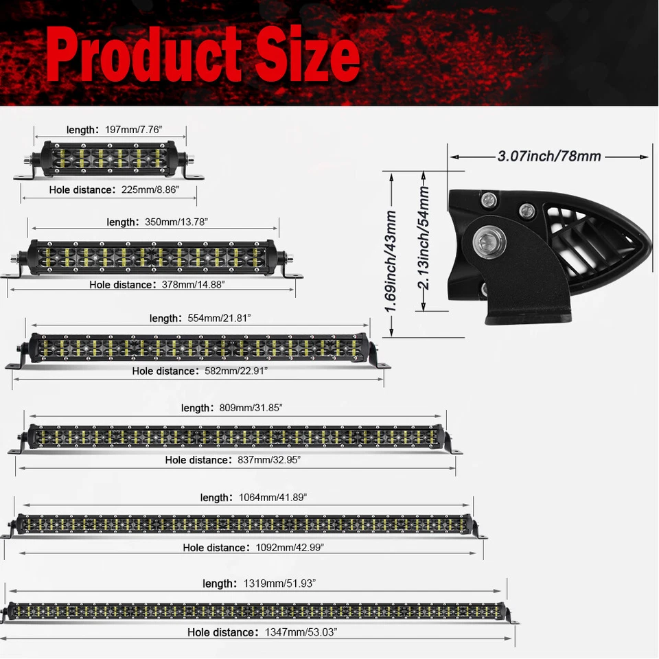 Barra de luz LED +FIO para 2017-2021 Can-Am Maverick X3 Max Roof ATV UTV 6D 52" 22" - Imagem 2 de 4