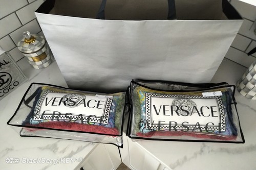 Neiman's Authentic NIB's Versace HomeSet Candelabra Journal Wine Stopper Pillows - Picture 3 of 22