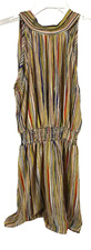 shein vertical striped sleeveless dress size S small