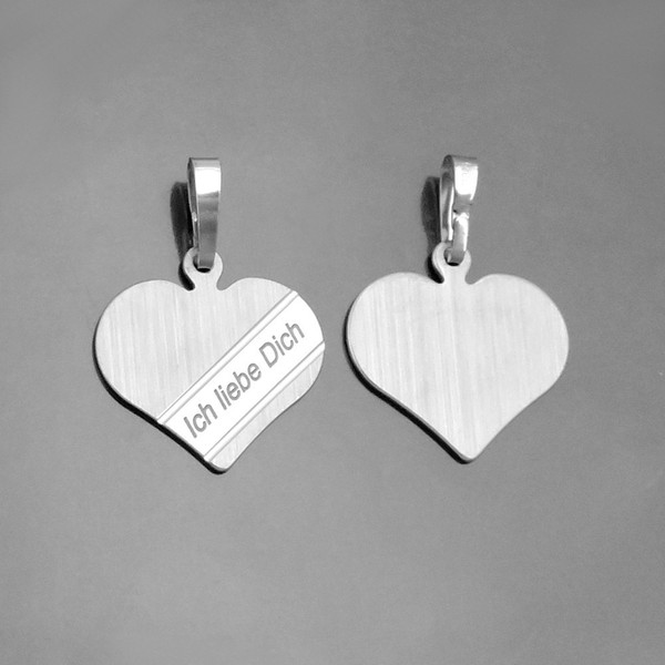 1 Ich Liebe Dich Kette Mit Namen Gravur Silber 925 Herz Partner Frauen AnhäNger-image