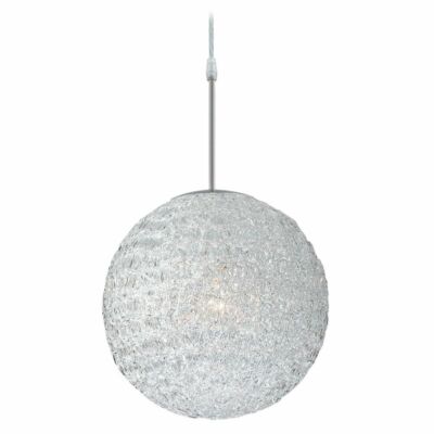 Lite Source LS-19598 ICY Pendant Lamp with Clear Acrylic Shade Polished Steel