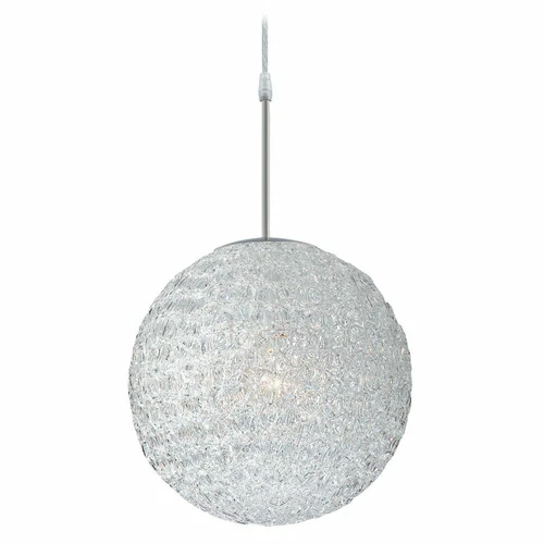 Lite Source LS-19598 ICY Pendant Lamp with Clear Acrylic Shade Polished Steel - Picture 1 of 3
