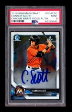 1-2018 BOWMAN CHROME DRAFT AUTO CONNOR SCOTT PIRATES CARD#CDA-CSC PSA9 942