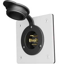 30 AMP L14-30P, 125/250V Recessed Power Inlet Receptacle Socket Coverplate FS FD