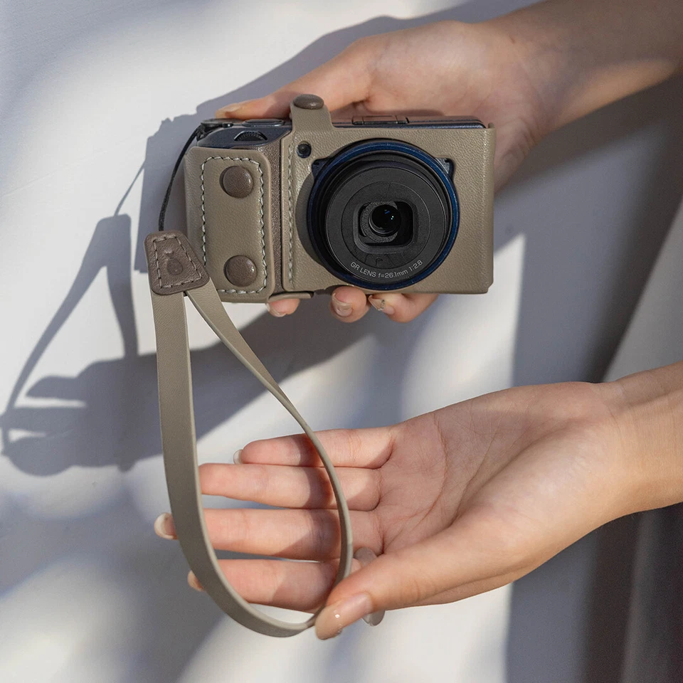 Correa de muñeca de piel de oveja real hecha a mano accesorios pulsera apta para Ricoh Foto 3 de 4