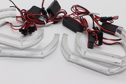 4x M Style White Acrylic LED Angel Eye Halo Rings Kit for BMW E91 E90 LCI Xenon - Picture 14 of 23