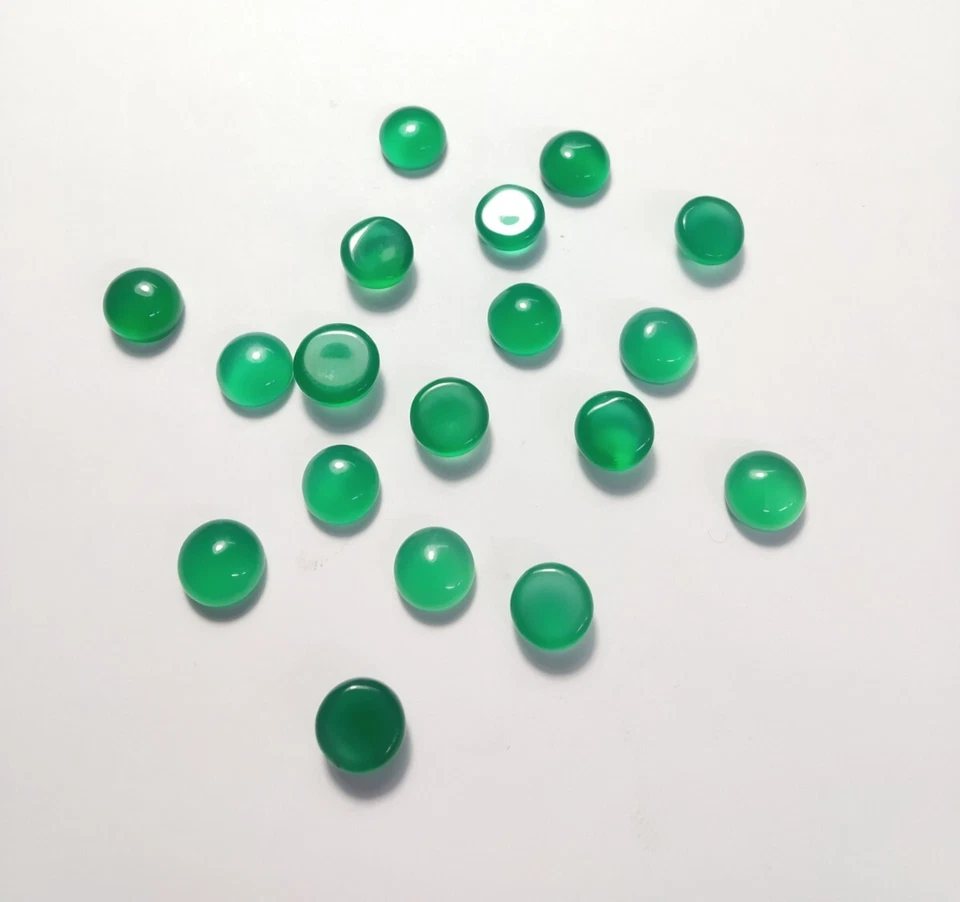 [AL POR MAYOR] CABUJÓN DE ÓNIX VERDE NATURAL FORMA REDONDA PIEDRAS PRECIOSAS SUELTAS Foto 3 de 3