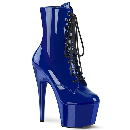 blue lace up patent ankle boots | eBay