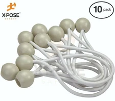 6" White Ball BUNGEE Cord Tarp Bungee Tie Down Strap