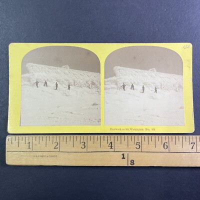 Tip Top House Buried in Snow Mt. Washington Stereoview G.H. Aldrich c1882 Y7532